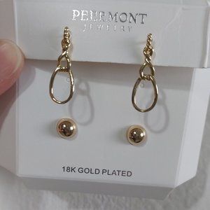 Peermont Gold Stud Earrings 2 Pairs Studs Earrings